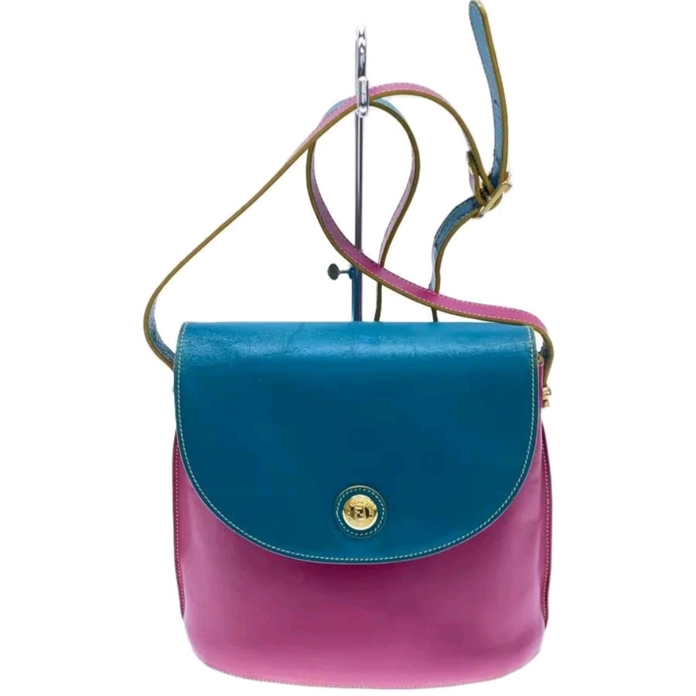 Fendi Teal and Magenta Crossbody Bag